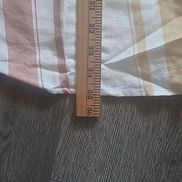 Thread & Supply Stripe Linen Dress Women's Large Orange and Cream - Picture 9 of 9